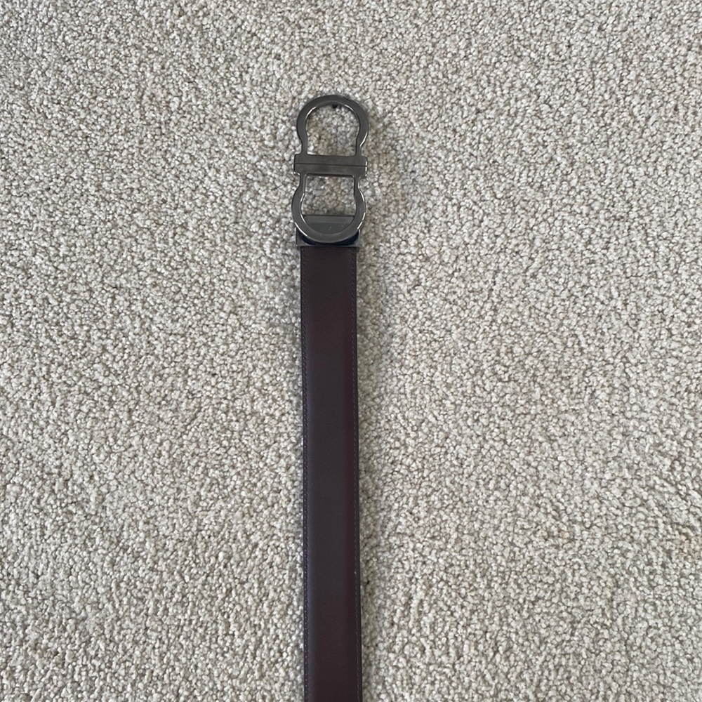 Ferragamo Men’s reversible brown and black leather belt